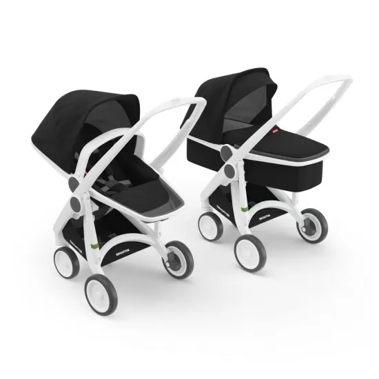 Carucior copii 2 in 1 Greentom 100% Ecologic White Black Carucior copii 2 in 1 Greentom 100% Ecologic White Black