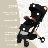 Carucior Sport AppeKids Travel, Ultracompact, Tip Troller, Black