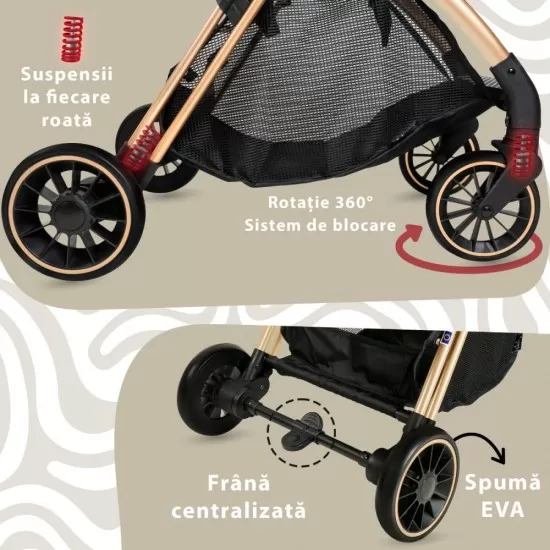 Carucior Sport AppeKids Upp Ultracompact Bubble Beige Carucior Sport AppeKids Upp Ultracompact Bubble Beige