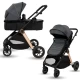 Carucior transformabil 2 in 1 Appekids Elite Navy Grey