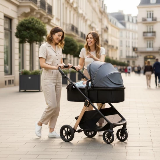 Carucior transformabil 2 in 1 Appekids Elite Navy Grey