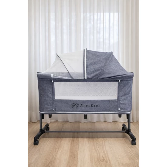 Patut Co-Sleeper 4 in 1 cu 2 niveluri AppeKids Dreamy Grey