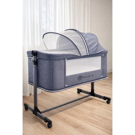 Patut Co-Sleeper 4 in 1 cu 2 niveluri AppeKids Dreamy Grey