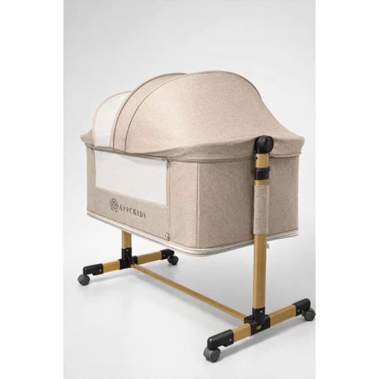 Patut Co-Sleeper 4 in 1 AppeKids cu 2 niveluri Dreamy Sand