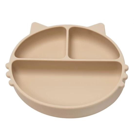 Farfurie compartimentata din silicon cu ventuza AppeKids Kitty Bubble Beige Farfurie compartimentata din silicon cu ventuza AppeKids Kitty Bubble Beige