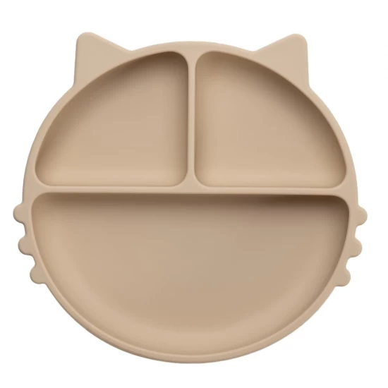 Farfurie compartimentata din silicon cu ventuza AppeKids Kitty Bubble Beige Farfurie compartimentata din silicon cu ventuza AppeKids Kitty Bubble Beige