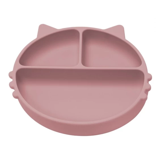 Farfurie compartimentata din silicon cu ventuza AppeKids Kitty Old Rose Farfurie compartimentata din silicon cu ventuza AppeKids Kitty Old Rose
