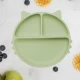 Farfurie compartimentata din silicon cu ventuza AppeKids Kitty Raw Green Farfurie compartimentata din silicon cu ventuza AppeKids Kitty Raw Green