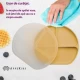 Farfurie compartimentata din silicon cu ventuza si capac AppeKids Honey Farfurie compartimentata din silicon cu ventuza si capac AppeKids Honey