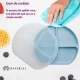 Farfurie compartimentata din silicon cu ventuza si capac AppeKids Aqua Blue Farfurie compartimentata din silicon cu ventuza si capac AppeKids Aqua Blue