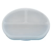 Farfurie compartimentata din silicon cu ventuza si capac AppeKids Aqua Blue
