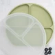 Farfurie compartimentata din silicon cu ventuza si capac AppeKids Raw Green Farfurie compartimentata din silicon cu ventuza si capac AppeKids Raw Green