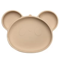 Farfurie din silicon cu ventuza AppeKids Panda Bubble Beige