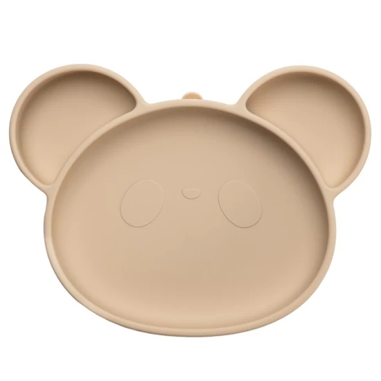 Farfurie din silicon cu ventuza AppeKids Panda Bubble Beige Farfurie din silicon cu ventuza AppeKids Panda Bubble Beige