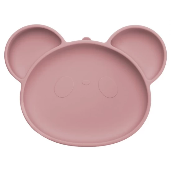 Farfurie din silicon cu ventuza AppeKids Panda Old Rose Farfurie din silicon cu ventuza AppeKids Panda Old Rose