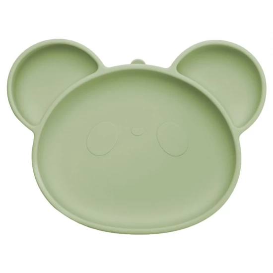Farfurie din silicon cu ventuza AppeKids Panda Raw Green Farfurie din silicon cu ventuza AppeKids Panda Raw Green