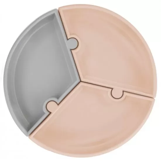 Farfurie pentru copii Puzzle Minikoioi 100% Premium Silicone Bubble Beige/Powder Grey Farfurie pentru copii Puzzle Minikoioi 100% Premium Silicone Bubble Beige/Powder Grey