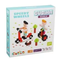 Set de constructii din lemn Cubika World Speedy Wheels