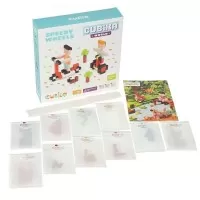 Set de constructii din lemn Cubika World Speedy Wheels