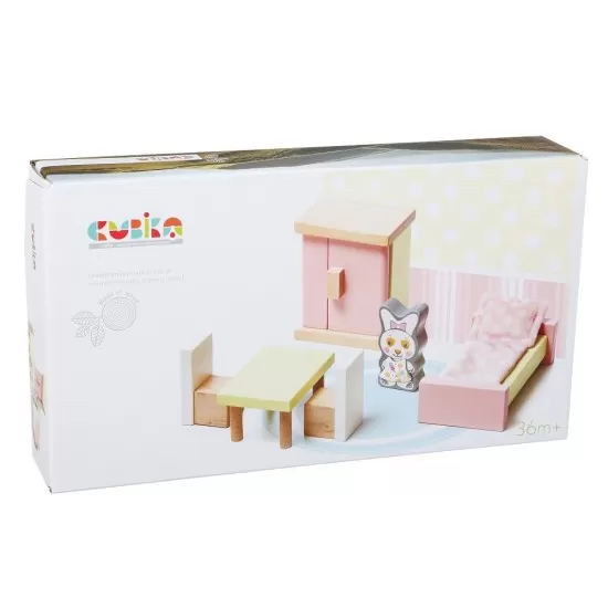 Set de joaca din lemn Cubika - Dormitor Set de joaca din lemn Cubika - Dormitor