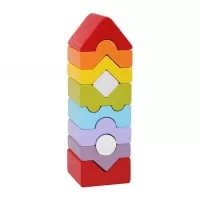 Set constructii din lemn 10 piese Cubika - Turn