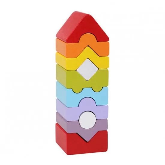 Set constructii din lemn 10 piese Cubika - Turn Set constructii din lemn 10 piese Cubika - Turn
