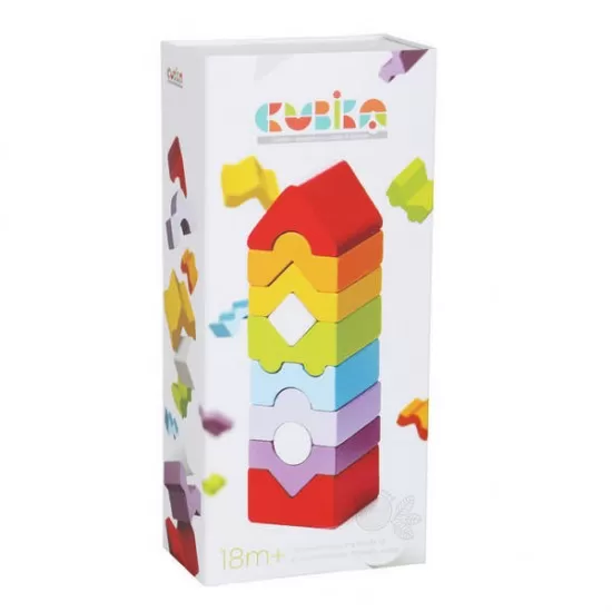 Set constructii din lemn 10 piese Cubika - Turn Set constructii din lemn 10 piese Cubika - Turn