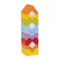 Set constructii din lemn 12 piese Cubika - Turn