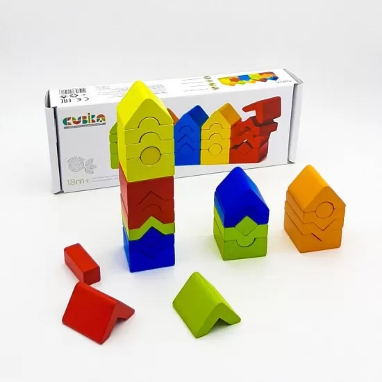 Set de constructii lemn Cubika Turnuri 25 piese Set de constructii lemn Cubika Turnuri 25 piese