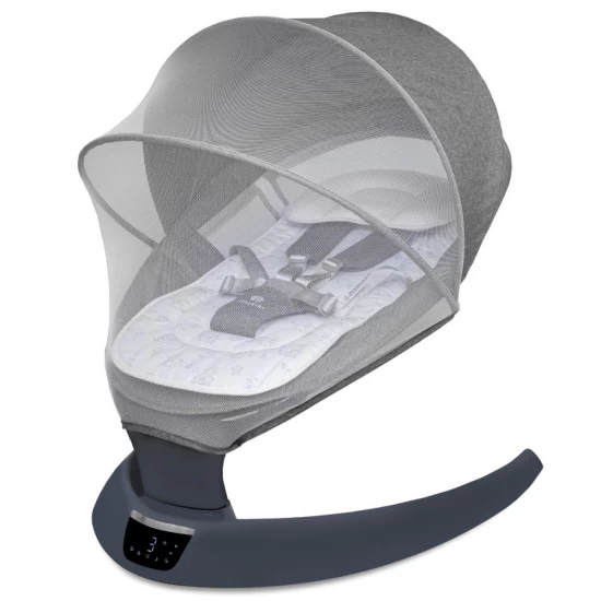 Leagan electric pentru bebelusi, cu spatar reglabil si senzor de miscare, AppeKids Evoque - Powder Grey Leagan electric pentru bebelusi, cu spatar reglabil si senzor de miscare, AppeKids Evoque - Powder Grey