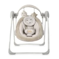 Leagan electric pentru bebelusi cu 5 viteze de balansare si 6 melodii MoMi Liss Beige