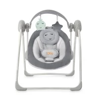Leagan electric pentru bebelusi cu 5 viteze de balansare si 6 melodii MoMi Liss Grey