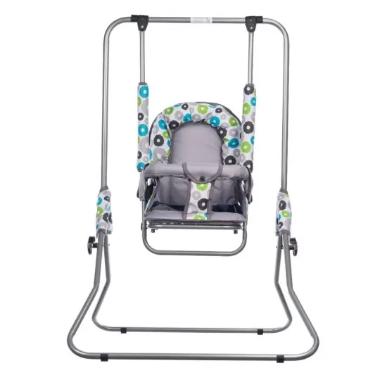 Leagan pentru copii Top Kids cu spatar reglabil Grey Flowers Leagan pentru copii Top Kids cu spatar reglabil Grey Flowers
