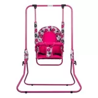 Leagan pentru copii Top Kids cu spatar reglabil Pink Flowers