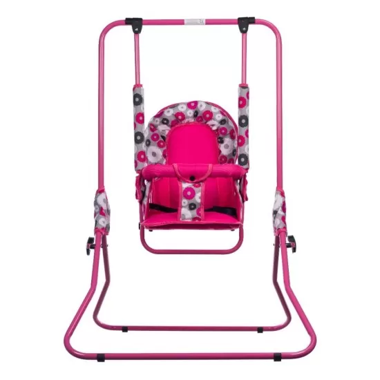 Leagan pentru copii Top Kids cu spatar reglabil Pink Flowers Leagan pentru copii Top Kids cu spatar reglabil Pink Flowers