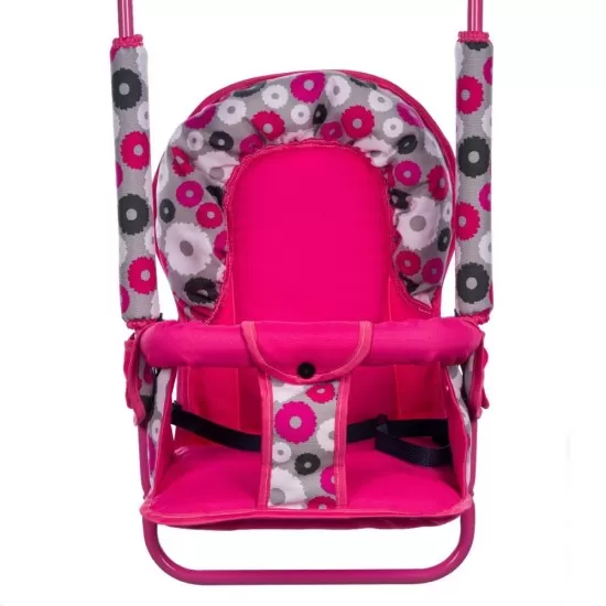Leagan pentru copii Top Kids cu spatar reglabil Pink Flowers Leagan pentru copii Top Kids cu spatar reglabil Pink Flowers