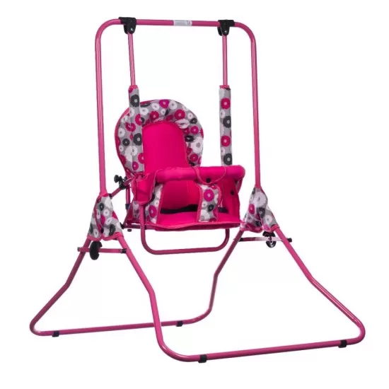 Leagan pentru copii Top Kids cu spatar reglabil Pink Flowers Leagan pentru copii Top Kids cu spatar reglabil Pink Flowers