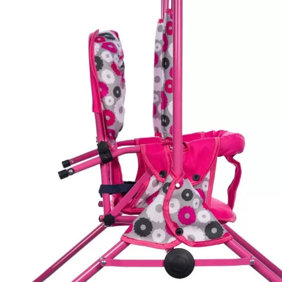 Leagan pentru copii Top Kids cu spatar reglabil Pink Flowers Leagan pentru copii Top Kids cu spatar reglabil Pink Flowers
