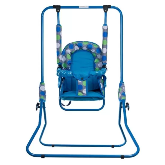Leagan pentru copii Top Kids cu spatar reglabil si bara detasabila Blue Dots Leagan pentru copii Top Kids cu spatar reglabil si bara detasabila Blue Dots