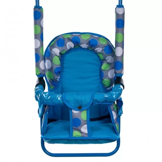 Leagan pentru copii Top Kids cu spatar reglabil si bara detasabila Blue Dots Leagan pentru copii Top Kids cu spatar reglabil si bara detasabila Blue Dots