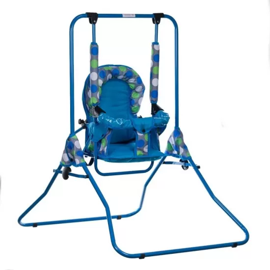 Leagan pentru copii Top Kids cu spatar reglabil si bara detasabila Blue Dots Leagan pentru copii Top Kids cu spatar reglabil si bara detasabila Blue Dots