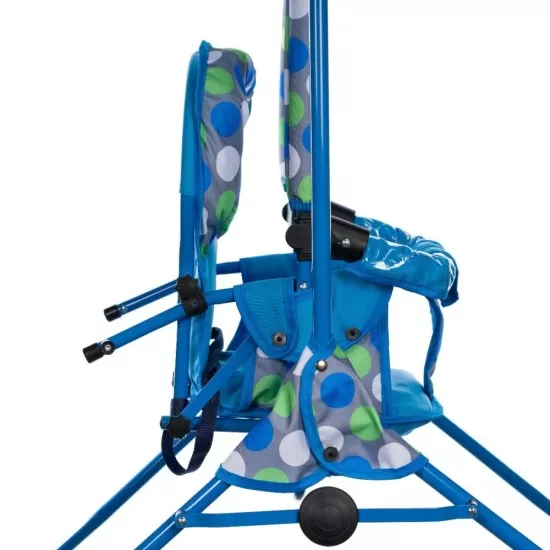 Leagan pentru copii Top Kids cu spatar reglabil si bara detasabila Blue Dots Leagan pentru copii Top Kids cu spatar reglabil si bara detasabila Blue Dots