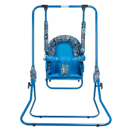 Leagan pentru copii Top Kids cu spatar reglabil si bara detasabila Blue Hearts Leagan pentru copii Top Kids cu spatar reglabil si bara detasabila Blue Hearts