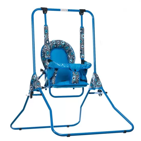 Leagan pentru copii Top Kids cu spatar reglabil si bara detasabila Blue Hearts Leagan pentru copii Top Kids cu spatar reglabil si bara detasabila Blue Hearts