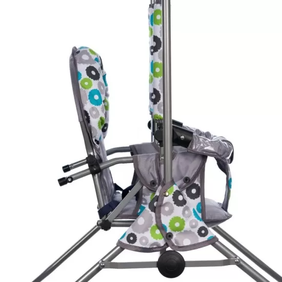 Leagan pentru copii Top Kids cu spatar reglabil si bara detasabila Grey Flowers Leagan pentru copii Top Kids cu spatar reglabil si bara detasabila Grey Flowers