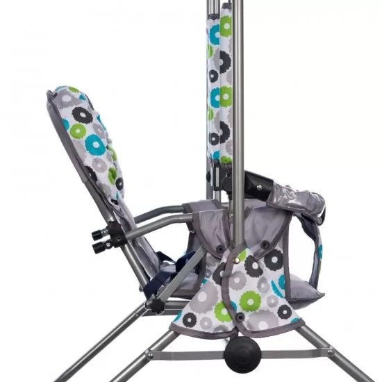Leagan pentru copii Top Kids cu spatar reglabil si bara detasabila Grey Flowers Leagan pentru copii Top Kids cu spatar reglabil si bara detasabila Grey Flowers