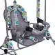 Leagan pentru copii Top Kids cu spatar reglabil si bara detasabila Grey Flowers Leagan pentru copii Top Kids cu spatar reglabil si bara detasabila Grey Flowers