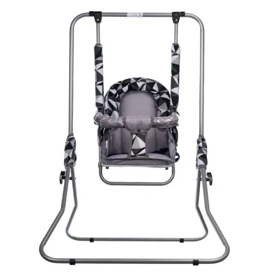Leagan pentru copii Top Kids cu spatar reglabil si bara detasabila Grey Romb Leagan pentru copii Top Kids cu spatar reglabil si bara detasabila Grey Romb