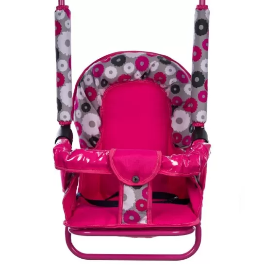 Leagan pentru copii Top Kids cu spatar reglabil si bara detasabila Pink Flowers Leagan pentru copii Top Kids cu spatar reglabil si bara detasabila Pink Flowers