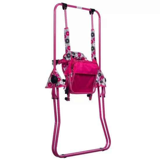 Leagan pentru copii Top Kids cu spatar reglabil si bara detasabila Pink Flowers Leagan pentru copii Top Kids cu spatar reglabil si bara detasabila Pink Flowers